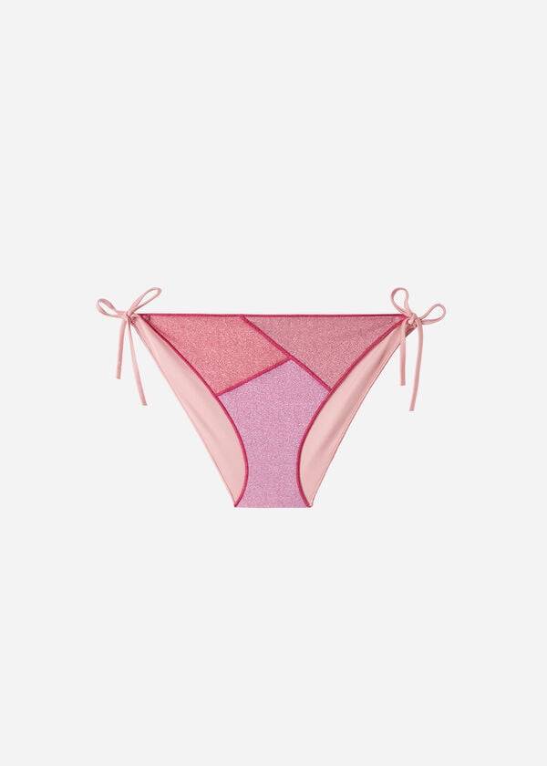 Calzedonia String Tie Lamé Lisbona Bikinibroekjes Dames Roze | BE1621SO