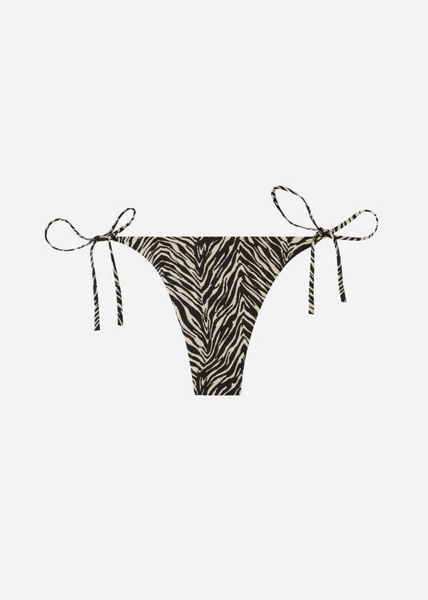 Calzedonia String Zebra Nairobi Bikinibroekjes Dames Zwart | BE1641YU