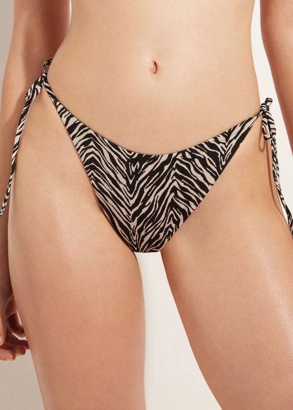 Calzedonia String Zebra Nairobi Bikinibroekjes Dames Zwart | BE1641YU