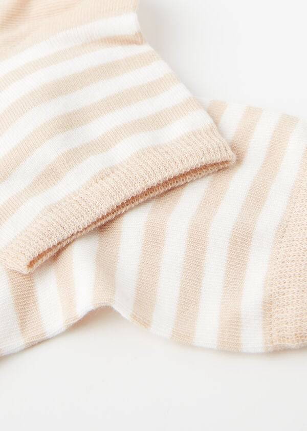 Calzedonia Stripe Patterned Kort Sokken Dames Beige | BE2545GL