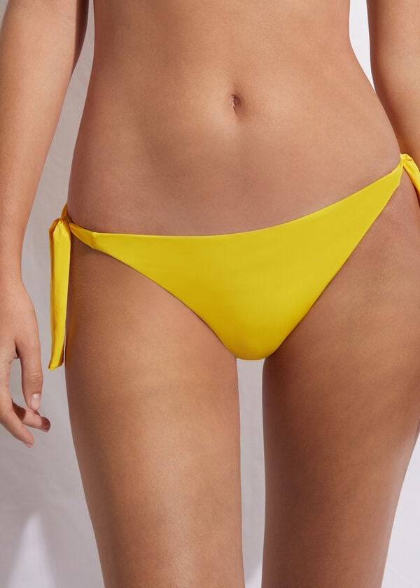 Calzedonia Tied Indonesia Eco Side tie Bikinibroekjes Dames Geel | BE1653KI