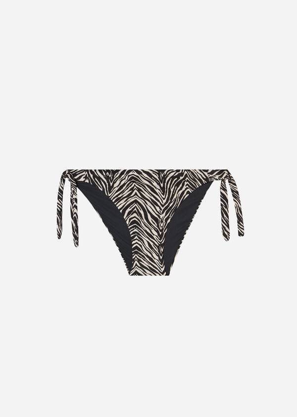 Calzedonia Tied Zebra Nairobi Bikinibroekjes Dames Zwart | BE1656XF