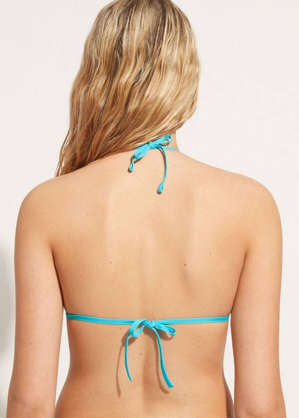 Calzedonia Triangle String Indonesia Eco rosa Bikinitopjes Dames Turquoise | BE2045ZG