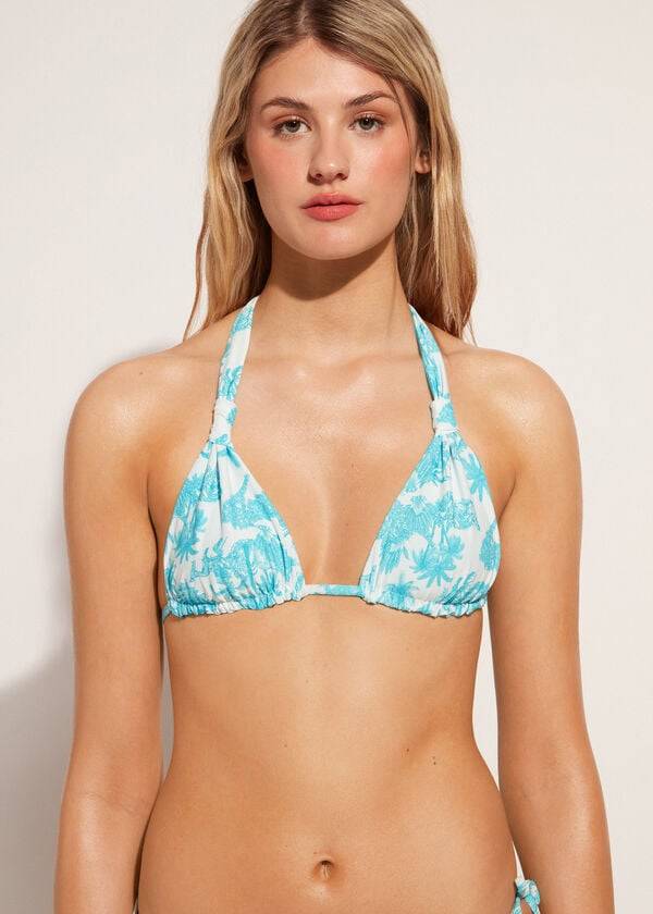 Calzedonia Triangle String Sorrento Bikinitopjes Dames Blauw | BE2059IS