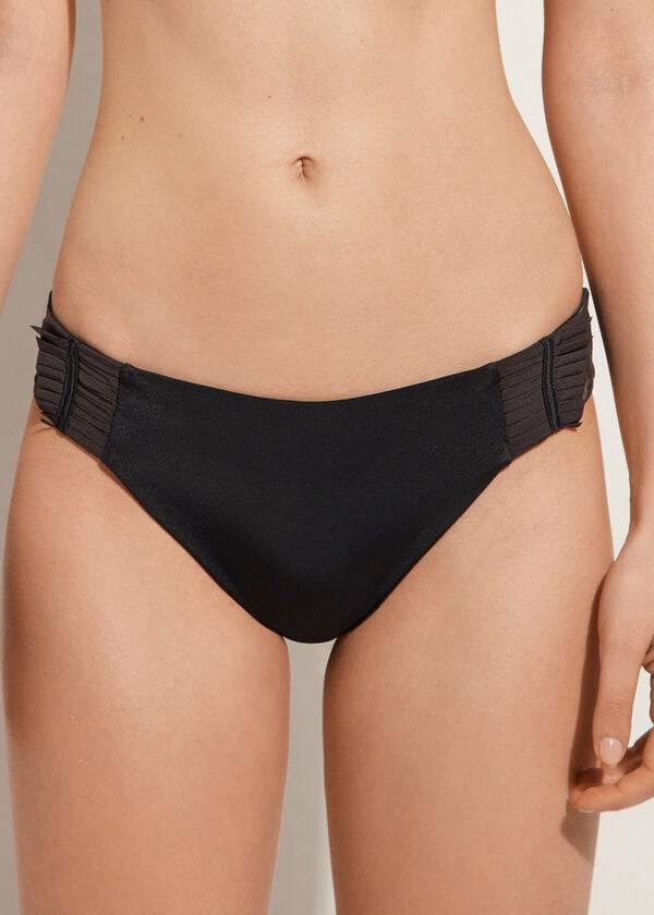 Calzedonia Tulle Insert Tokyo Bikinibroekjes Dames Zwart | BE1658VD