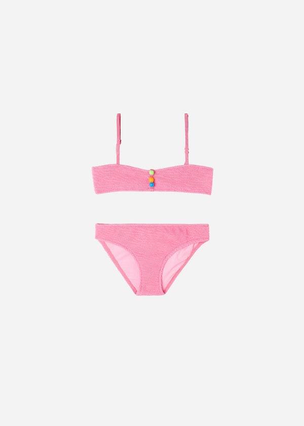 Calzedonia Two-Piece Bandeau San Diego Badpakken Kinderen Roze | BE3068GL