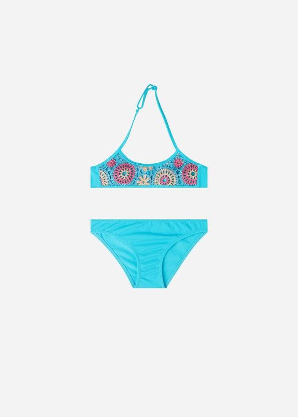 Calzedonia Two Piece Capri Badpakken Kinderen Turquoise | BE3054AP