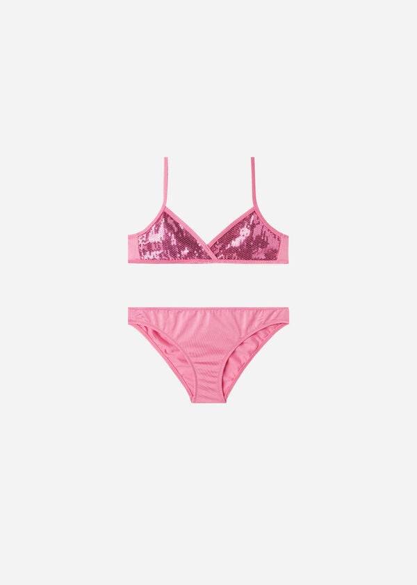 Calzedonia Two-Piece Tank-Stijl Cannes Badpakken Kinderen Roze | BE3077YU