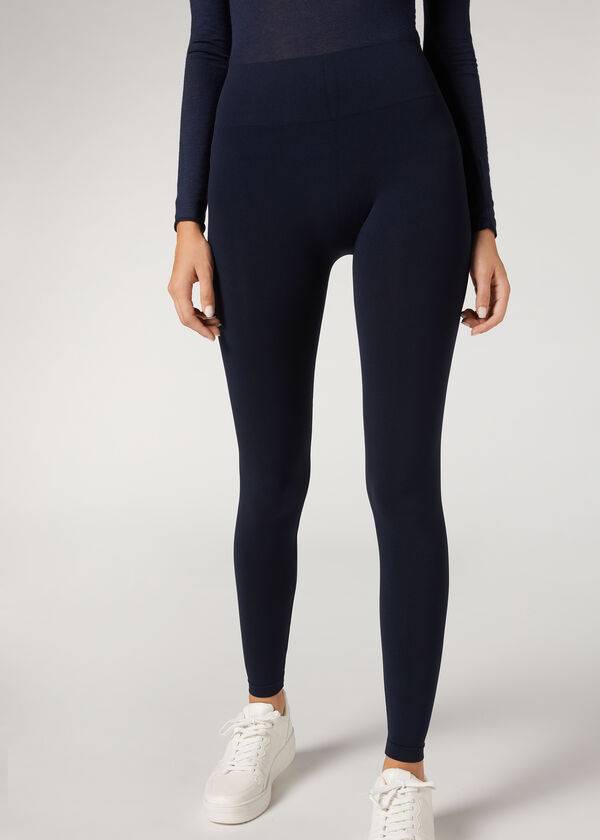 Calzedonia Ultra-Opaque Microfiber Leggings Dames Blauw | BE2708WY